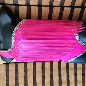 Wolff Trading Damce Fringe Sequin One Shoulder Leotard